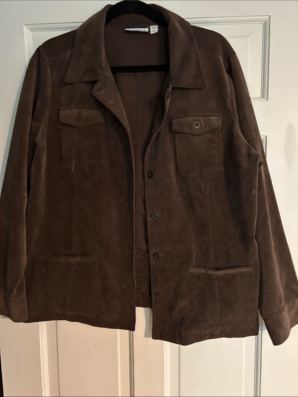 Women's Brown Corduroy Button-Front Jacket